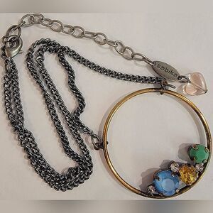 #Sabika Spr Sum #2019 Round Golden Ring Necklace Antique Silver Chain